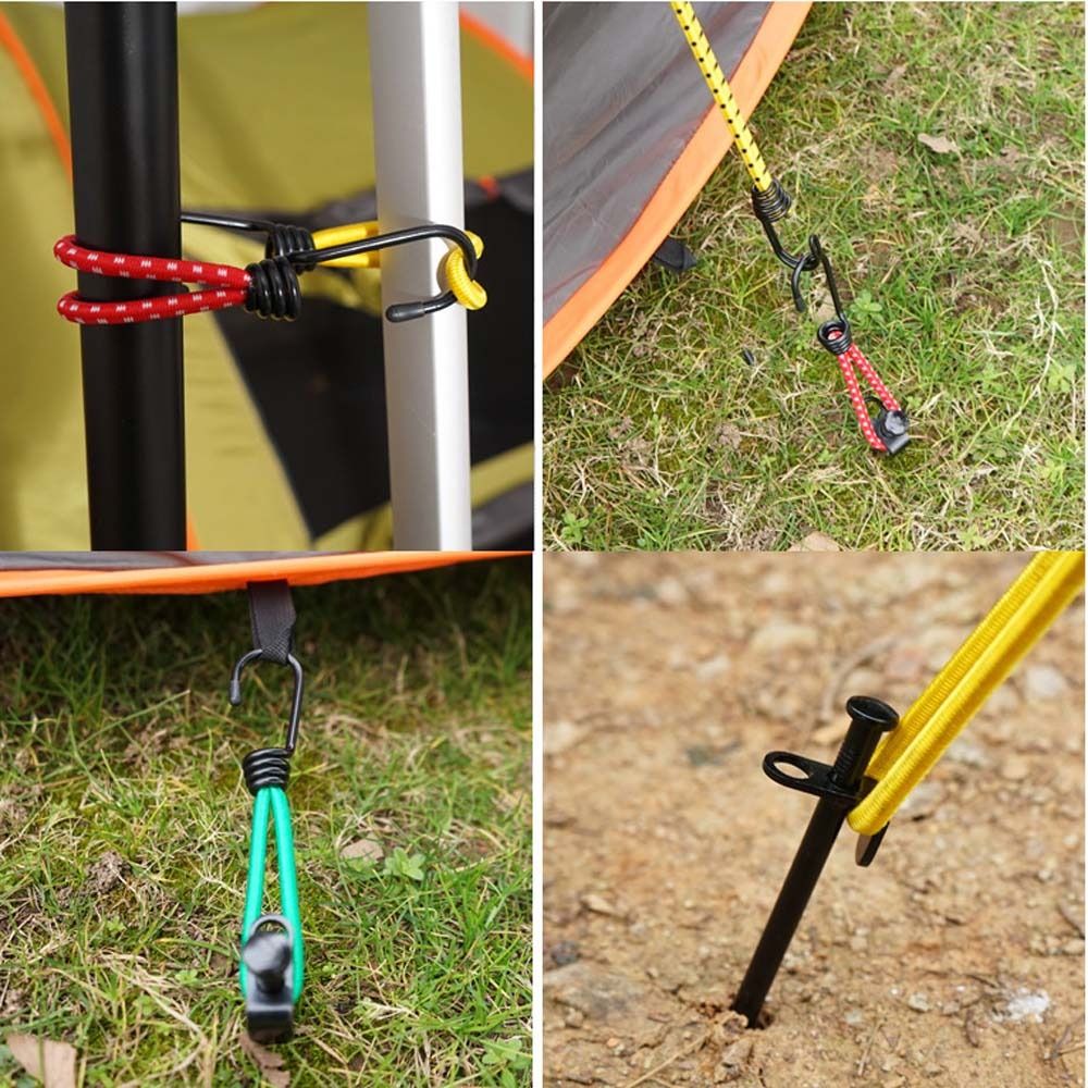 Cheap Goat Tents 5pcs Tent Elastic Rope Buckle Outdoor Camping Tent Cord Rope Fastener Fixing Band   